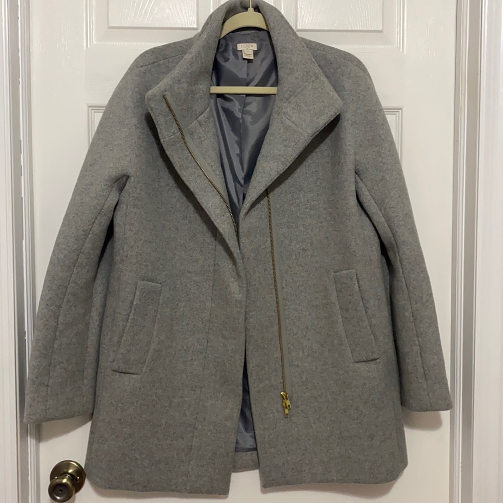 Grey j crew wool coat
